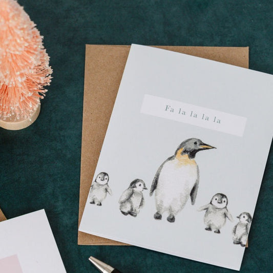 Penguin "Fa La La" Card by Caroline Ann